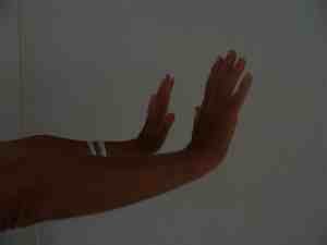 Carpal tunnel exercises with wrists extended.