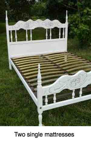 A double base set bed. A double base set bed.