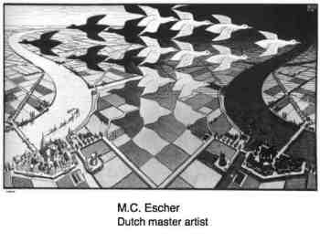 Artwork by Maurits Cornelis Escher. Artwork by Maurits Cornelis Escher.
