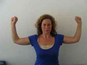 Hands up test with fists clenched. Hands up test with fists clenched.