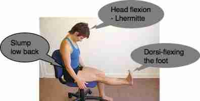 The slump test for sciatica. The slump test for sciatica.
