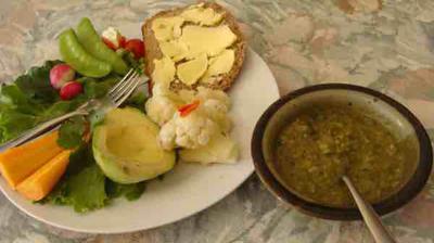 Wholesome soup, salad and a sandwich made from 100% wholemeal flour forms the basis of better overall health.